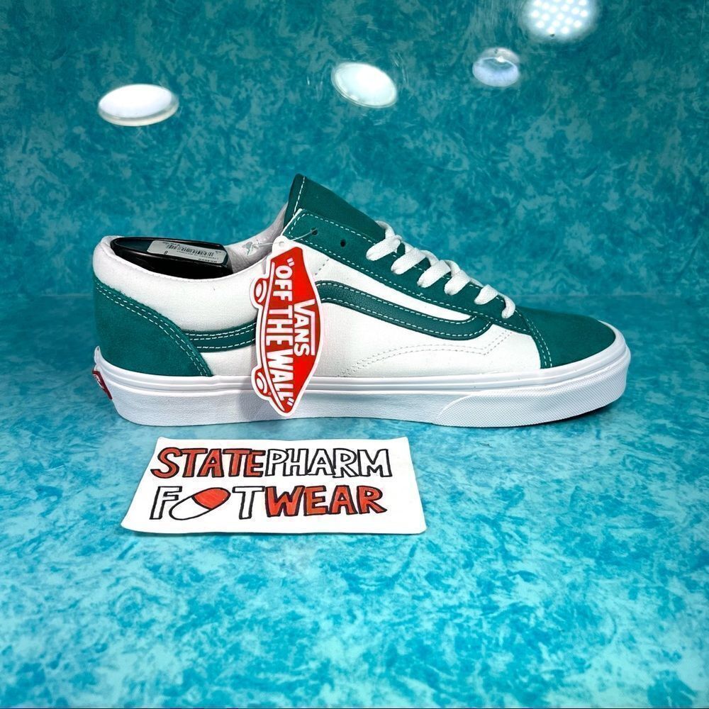Vans Style 36 White Green Men’s Low Top Suede Shoes Sneakers - Picture 3 of 5